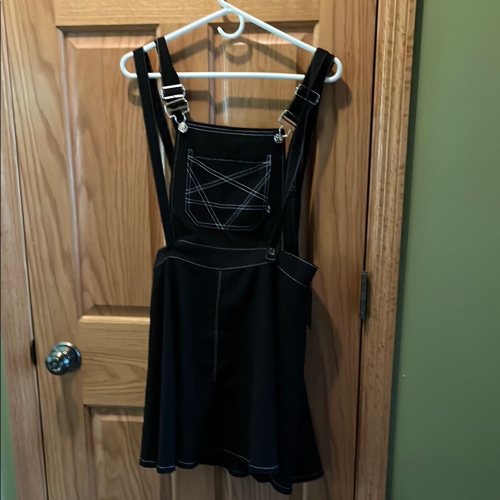 Royal Bones Black Pinafore Dress